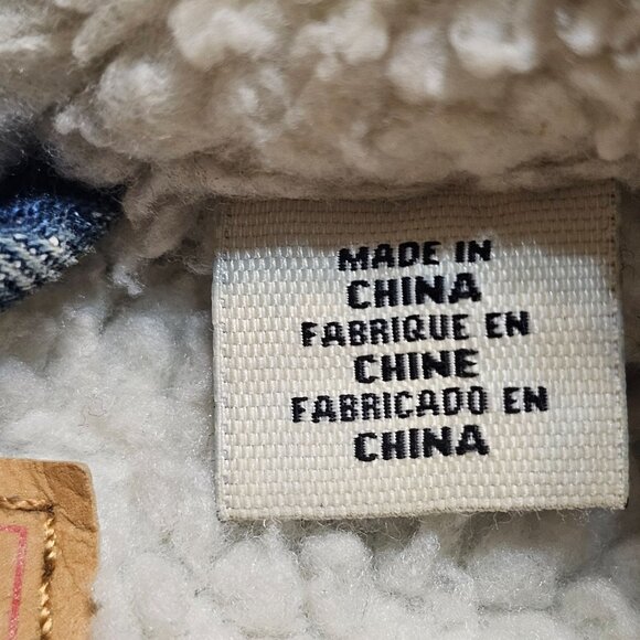 Levis Mens Sherpa-Lined Denim Trucker Jacket Blue Medium Warm Casual Outerwear - Picture 10 of 15